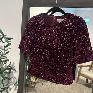 Nanette Lepore Sequin Plum Top